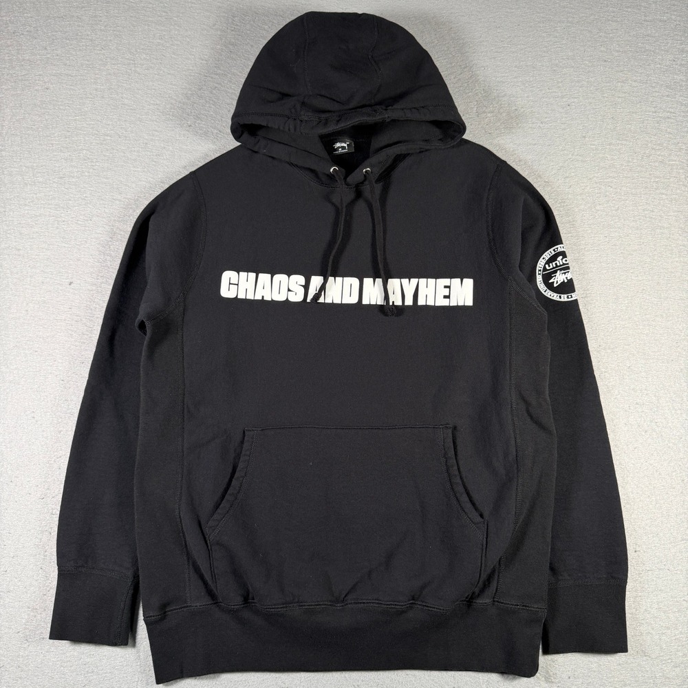 Stussy x Union LA 35th Anniversary Chaos and Mayhem Black Hoodie Mens‎ Medium